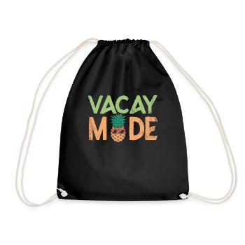Vacay Mode Ananas Design Für Strandliebhaber - Turnbeutel - Schwarz - Vorne