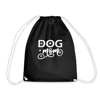 Dog mom - Drawstring Bag - black - Front