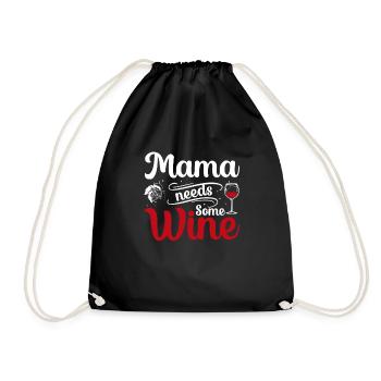 Maman a besoin de vin - Sac de sport léger - noir - Devant