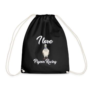 I love pigeon racing - Drawstring Bag - black - Front