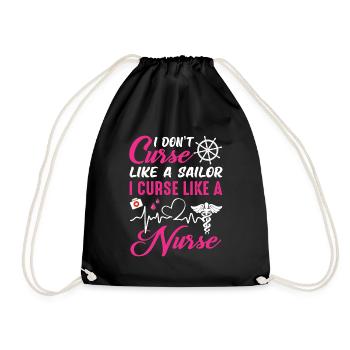Curse like a nurse - Drawstring Bag - black - Front