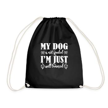 My dog is not spoiled - Drawstring Bag - black - Front