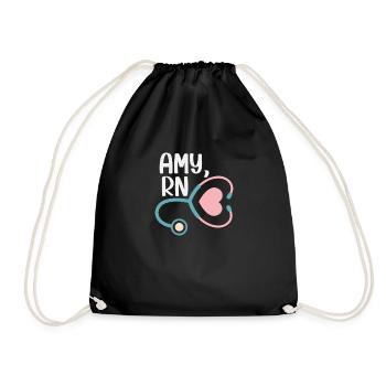 Nurse Amy RN - Drawstring Bag - black - Front