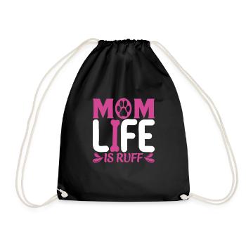 THE LIFE OF A DOG MOTHER IS HARD - Drawstring Bag - black - Front