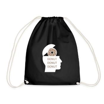 Donut Donut Donut Funny Design - Drawstring Bag - black - Front