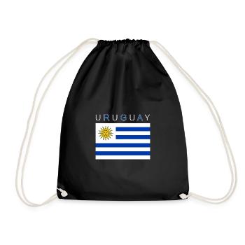 Uruguay Flag Montevideo - Drawstring Bag - black - Front