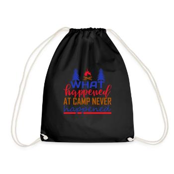 What happens in the camp Nature Outdoor Mountains - Drawstring Bag - black - Front