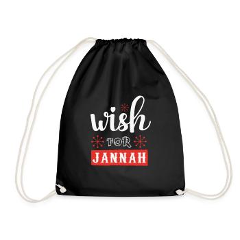 Funny wish for Jannah Christmas Design - Drawstring Bag - black - Front
