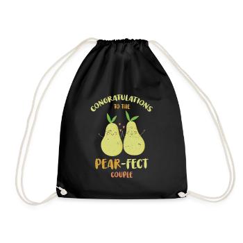 Herzlichen Glückwunsch An Die Pear-fect Für Braut - Turnbeutel - Schwarz - Vorne