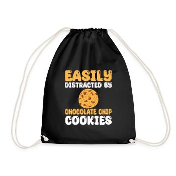 Facilement distrait par les biscuits aux pépites de chocolat - Sac de sport léger - noir - Devant