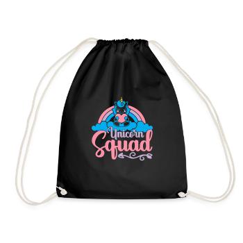 Einhorn Squad Unicorn - Turnbeutel - Schwarz - Vorne