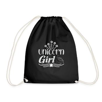 Licorne Fille Licorne - Sac de sport léger - noir - Devant
