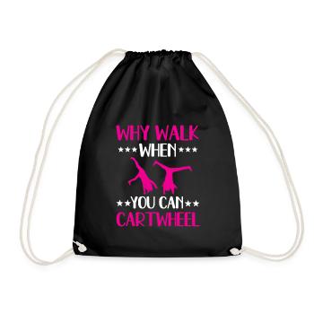 Why walk when you can hit a wheel - Drawstring Bag - black - Front
