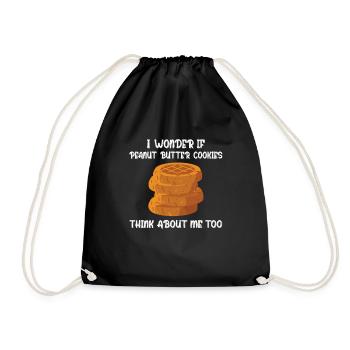 Funny Peanut Butter Cookie Saying - Drawstring Bag - black - Front