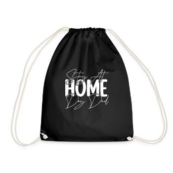Dog dad staying at home - Drawstring Bag - black - Front