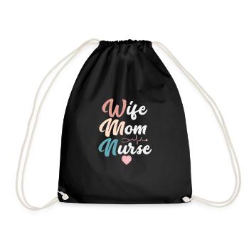 Femme Maman Infirmière - Sac de sport léger - noir - Devant