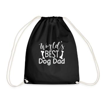 The best dog dad in the world - Drawstring Bag - black - Front