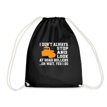 Funny Roller Shirt - Drawstring Bag - black - Front