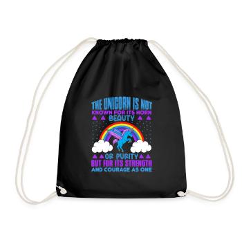 Einhorn The unicorn is not known for beauty - Turnbeutel - Schwarz - Vorne