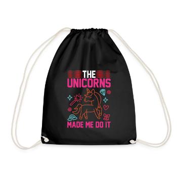 Einhorn Unicorn made me do it - Turnbeutel - Schwarz - Vorne