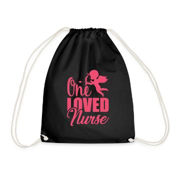 KRANKENSCHWESTER One Loved Nurse - Drawstring Bag - black - Front