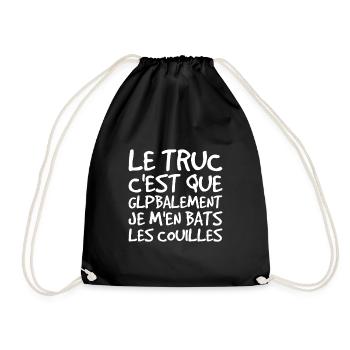 Humour - Je M'en Bats Les Couilles - Sac de sport léger - noir - Devant
