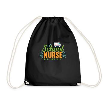 KRANKENSCHWESTER School Nurse - Turnbeutel - Schwarz - Vorne