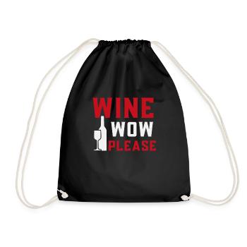 Wine now please - Drawstring Bag - black - Front