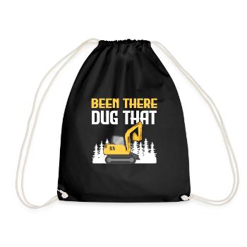 Funny excavator saying - Drawstring Bag - black - Front