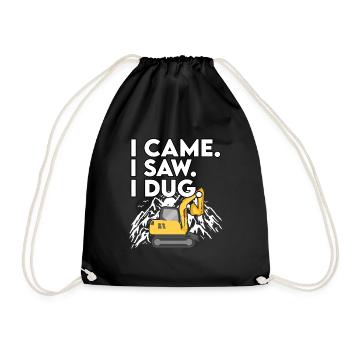Lustiges Minibagger Geschenk - Turnbeutel - Schwarz - Vorne