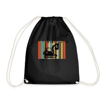 Toller Minibagger Shirt - Turnbeutel - Schwarz - Vorne