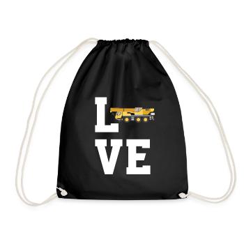 Mobile crane gift - Drawstring Bag - black - Front