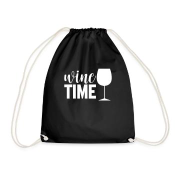 Wine Time - Drawstring Bag - black - Front
