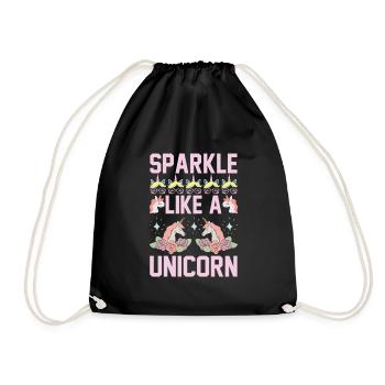 Glitzern wie ein Einhorn Unicorn - Turnbeutel - Schwarz - Vorne