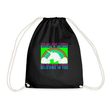 Licorne VOUS AVEZ PEUT-ÊTRE CESSÉ DE CROIRE - Sac de sport léger - noir - Devant