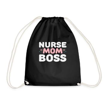 Nurse Mom Boss - Drawstring Bag - black - Front