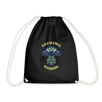 Decrime Nature Colorful Magic Mushroom Trippy - Turnbeutel - Schwarz - Vorne