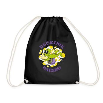 Decrime Nature Colorful Magic Mushroom Trippy - Drawstring Bag - black - Front