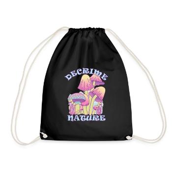 Decrime Nature Colorful Magic Mushroom Trippy - Drawstring Bag - black - Front