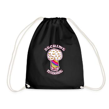 Decrime Nature Colorful Magic Mushroom Trippy - Turnbeutel - Schwarz - Vorne