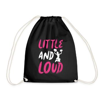 Small and loud design for cheerleaders - Drawstring Bag - black - Front