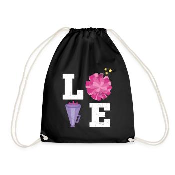 Liebesdesign Für Cheerleader Cheer Girls - Turnbeutel - Schwarz - Vorne