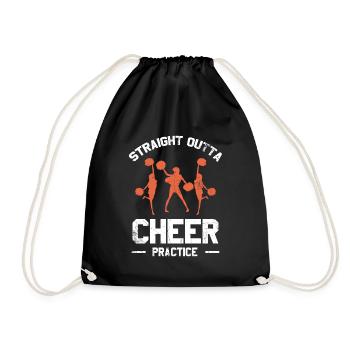 Straight Outta Cheer Practice Design For - Drawstring Bag - black - Front
