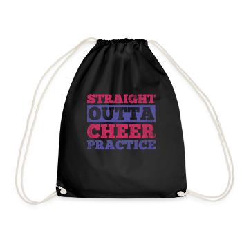Straight Outta Cheer Practice for Cheerleaders - Drawstring Bag - black - Front