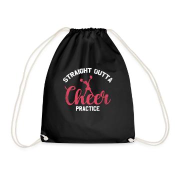 Straight Outta Cheer Practice for Cheerleaders - Drawstring Bag - black - Front