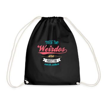 These two weirdos are perfect for anyone for the - Drawstring Bag - black - Front