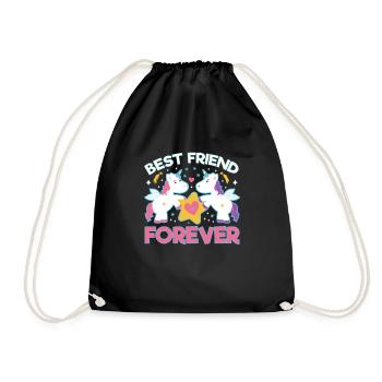 Unicorn Unicorn Best friend forever - Drawstring Bag - black - Front