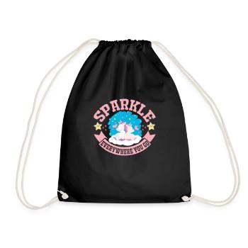 Einhorn UNICORN sparkle everywhe - Turnbeutel - Schwarz - Vorne