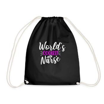 World's Coolest Nurse - Drawstring Bag - black - Front