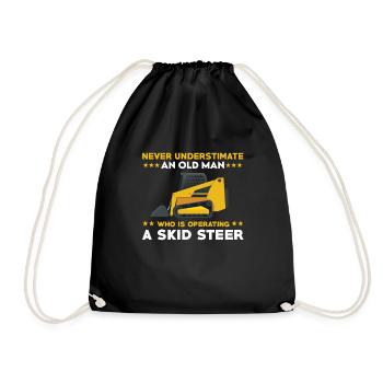 Fun skid steer loader for men - Drawstring Bag - black - Front